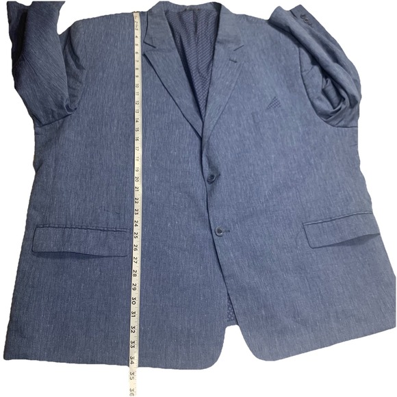 Oak Hill Sport Coat Mens Size 4XL Linen Polyester Rayon Blend Blue Blazer Jacket - Picture 6 of 9
